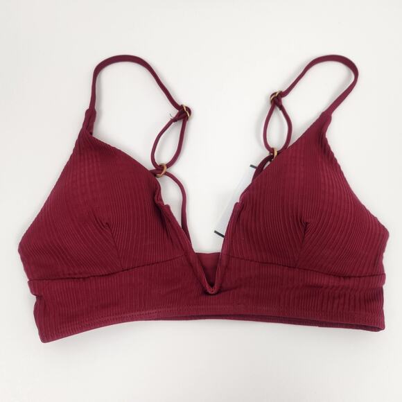 L*Space Siren Bikini Top in Burgundy Size Medium NWT - Picture 1 of 4